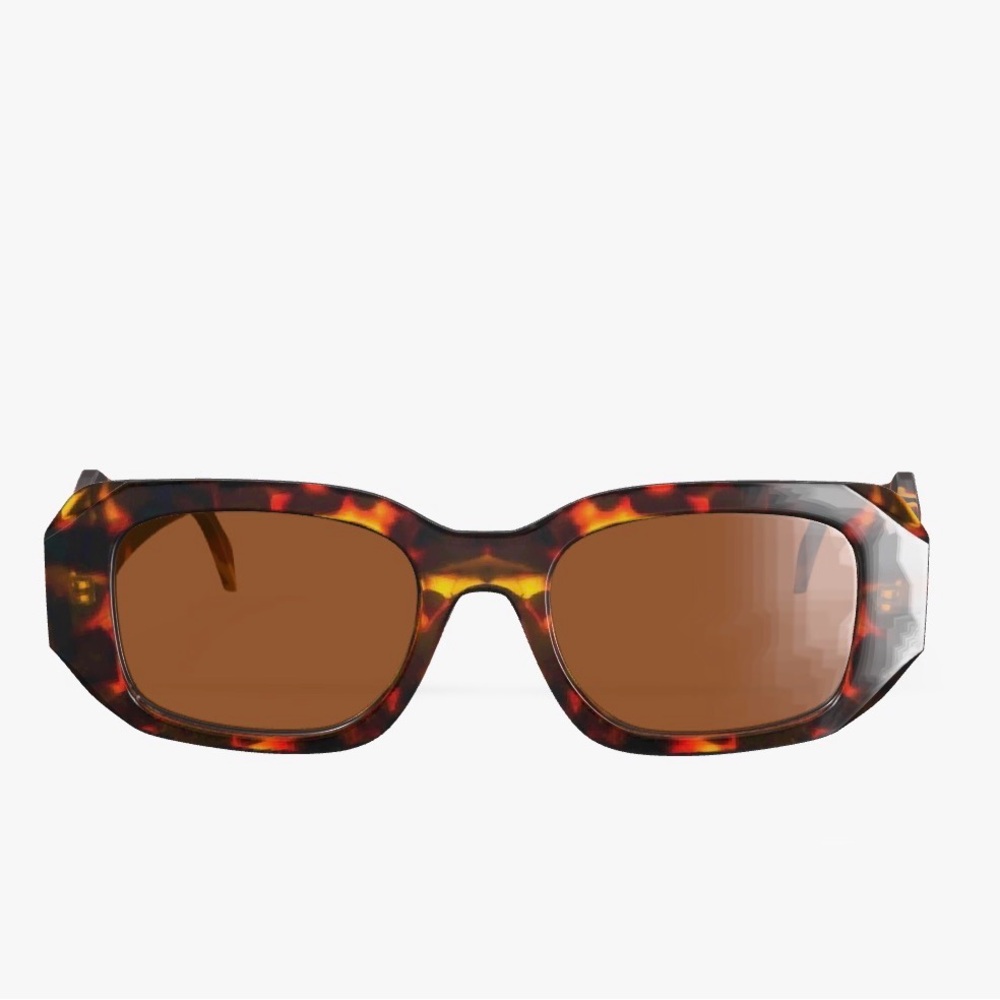Tortoiseshell Rectangular Women's Sunglasses - Br… - image 1